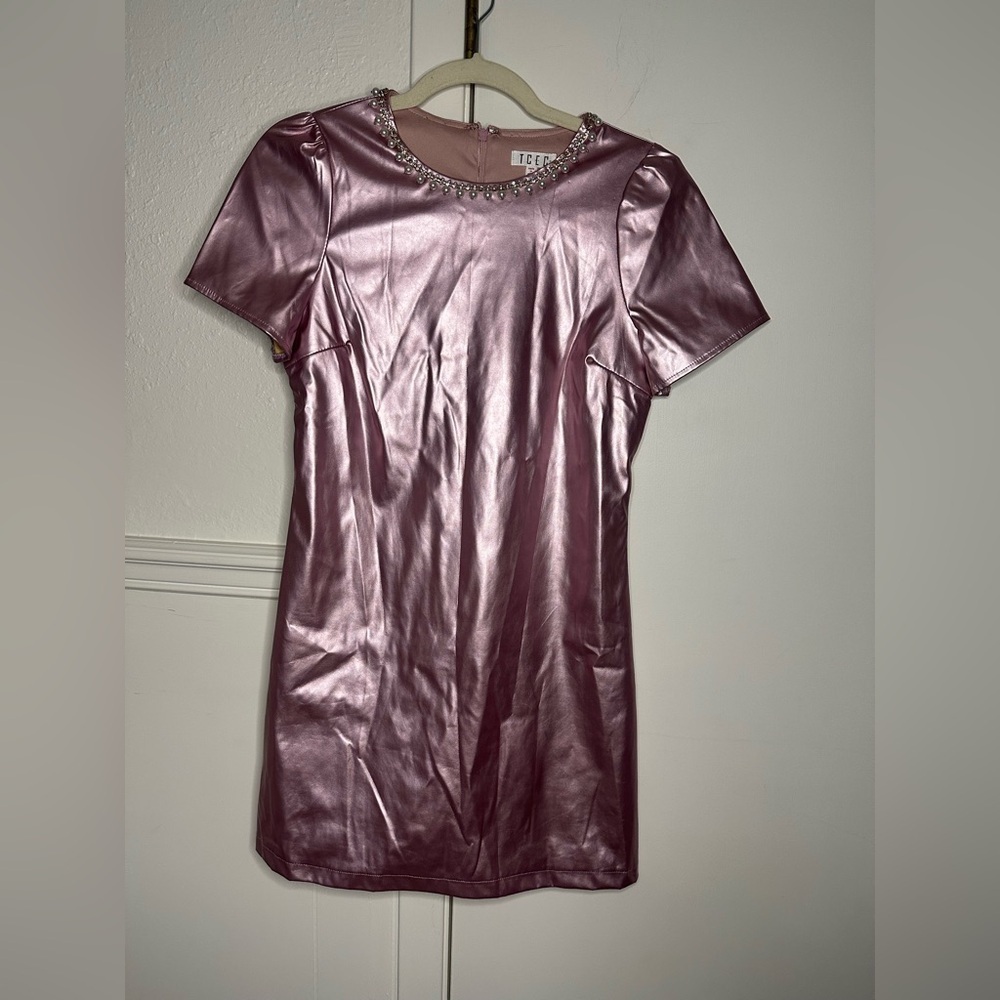 TCEC Pink Pearl Embellished Dress size S new with tag